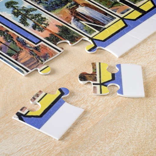 ノースカロライナ州からの挨拶ヴィンテージ ジグソーパズル (側面)