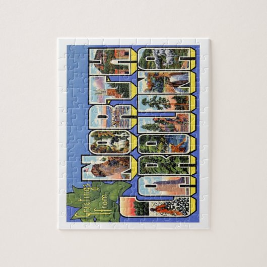 ノースカロライナ州からの挨拶ヴィンテージ ジグソーパズル (縦)