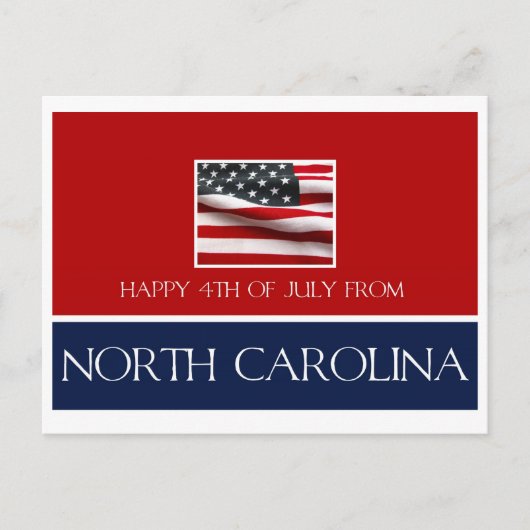 ノースカロライナ州から7月4日の幸せ ポストカード (正面)