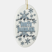 ノースカロライナ州のクリスマス飾りに雪をかける セラミックオーナメント (右)