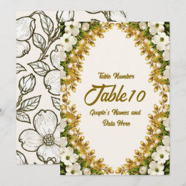 ノースカロライナ州のハナミズキの結婚式テーブルナンバーカード