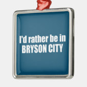 ノースカロライナ州のブライソンシティホテルに行きたい メタルオーナメント (左)