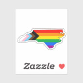 ノースカロライナ州のプライドLGBTQプログレスプライド シール (シート)