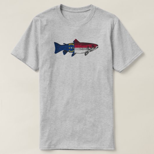 ノースカロライナ州のマス釣り Tシャツ (デザイン正面)