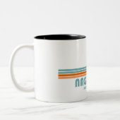 ノースカロライナ州のヤシの木 ツートーンマグカップ (左)