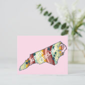 ノースカロライナ州の図解入りの、写真付きの地はっきりしたカラフル図 ポストカード (スタンド正面)