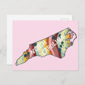 ノースカロライナ州の図解入りの、写真付きの地はっきりしたカラフル図 ポストカード (正面/裏面)