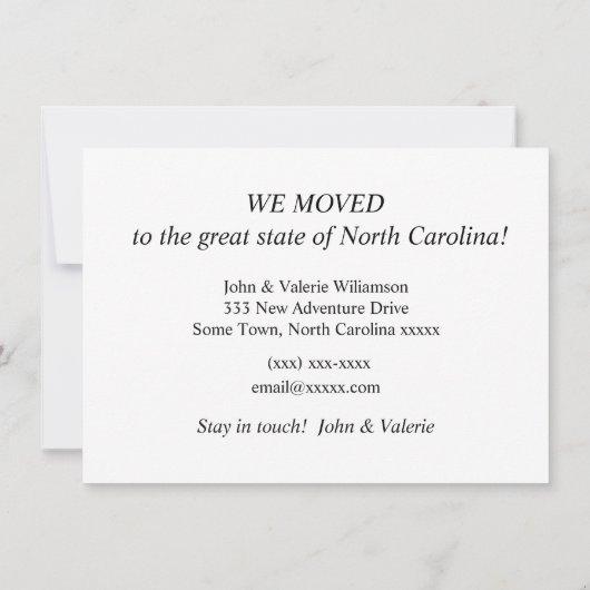 ノースカロライナ州の地図を移動する発表 (裏面)