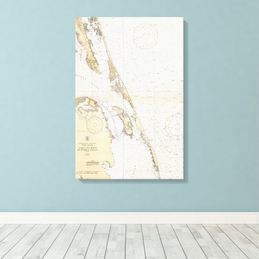 ノースカロライナ州の外側の航海の銀行 キャンバスプリント (インサイチュ (ウッドフロア))