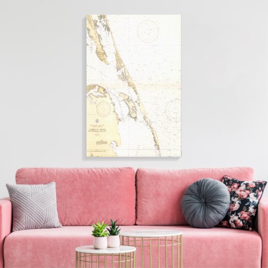 ノースカロライナ州の外側の航海の銀行 キャンバスプリント (インサイチュ (リビング))