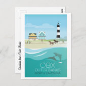 ノースカロライナ州の外側の銀行はがき ポストカード (正面/裏面)