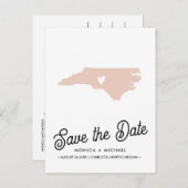 ノースカロライナ州の宛先ウェディング任意の色 案内ポストカード (正面/裏面)