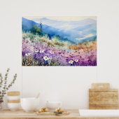 ノースカロライナ州の山の風景アート ポスター (キッチン)