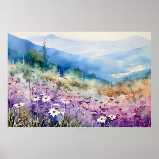 ノースカロライナ州の山の風景アート ポスター