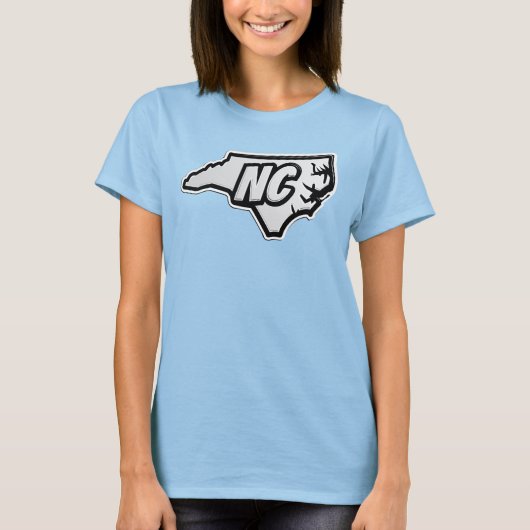 ノースカロライナ州の州の輪郭 Tシャツ (正面)
