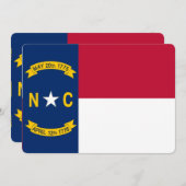 ノースカロライナ州の旗がデザインされた愛国的な招待状 招待状 (正面/裏面)