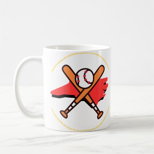 ノースカロライナ州の野球とコーヒー コーヒーマグカップ (左)