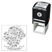 ノースカロライナ州の鳥と花の着色ページ セルフインキングスタンプ (インサイチュ)