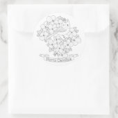 ノースカロライナ州の鳥と花の着色ページ ラウンドシール (バッグ)