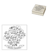 ノースカロライナ州の鳥と花の着色ページ ラバースタンプ (押印)