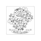 ノースカロライナ州の鳥と花の着色ページ ラバースタンプ (インプリント)