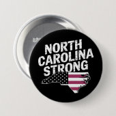 ノースカロライナ州はNC州と米国旗と共に強い 缶バッジ (正面&裏面)