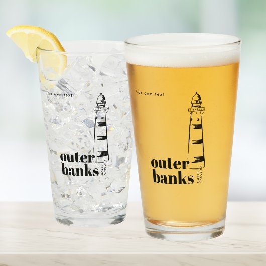 ノースカロライナ州アウターバンクスの灯台ビール タンブラーグラス