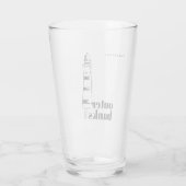 ノースカロライナ州アウターバンクスの灯台ビール タンブラーグラス (裏面)