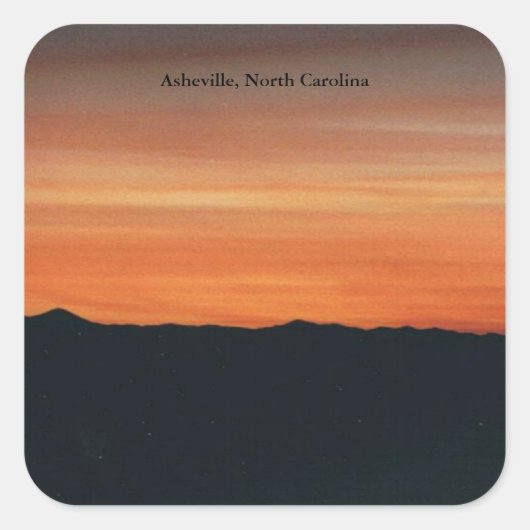 ノースカロライナ州アッシュビルのステッカー スクエアシール (正面)
