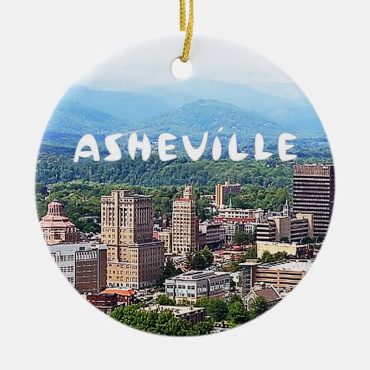 ノースカロライナ州アッシュビル・クリスマス セラミックオーナメント (正面)