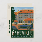 ノースカロライナ州アッシュビル | セーブザデート 案内ポストカード (正面/裏面)
