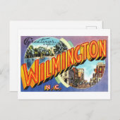ノースカロライナ州ウィルミントンからのヴィンテージの挨拶 ポストカード (正面/裏面)