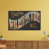 ノースカロライナ州ウィルミントン – 大きな文字のシーン キャンバスプリント (インサイチュ (リビング))