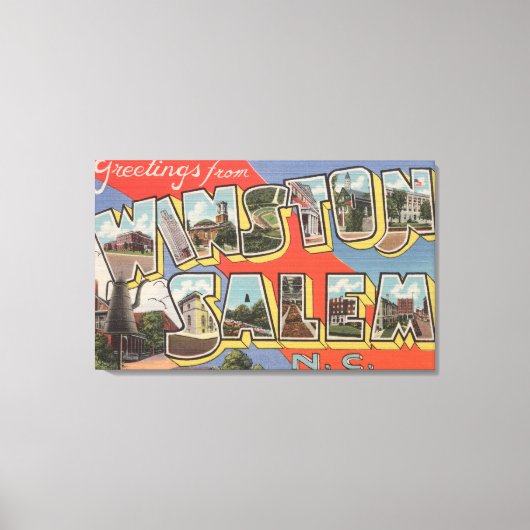 ノースカロライナ州ウィンストン・セーラム キャンバスプリント (正面)