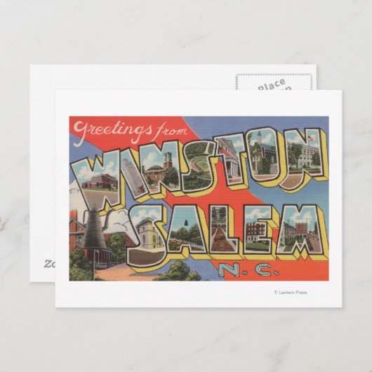 ノースカロライナ州ウィンストン・セーラム ポストカード (正面/裏面)