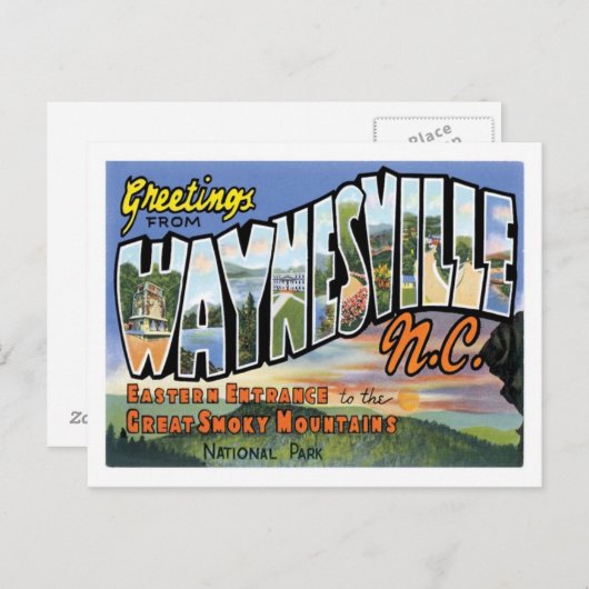 ノースカロライナ州ウェインズビルからの挨拶 ポストカード