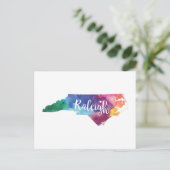 ノースカロライナ州ウォーター・カラーRaleigh ポストカード (スタンド正面)