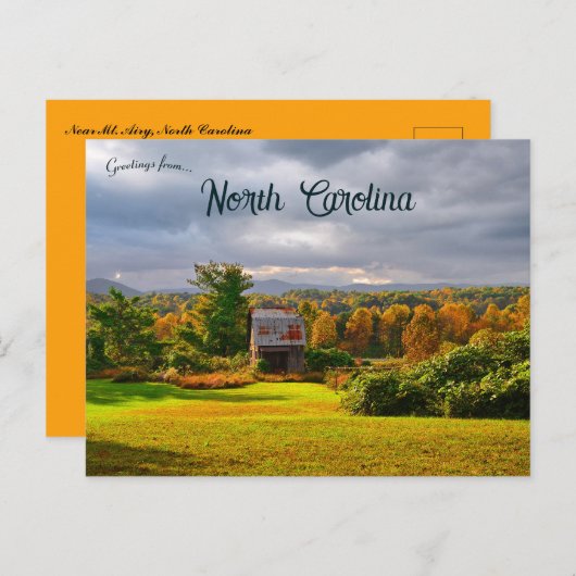 ノースカロライナ州エアリーマウントネイム近くの秋 ポストカード (正面/裏面)