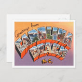 ノースカロライナ州カロライナビーチからの挨拶 ポストカード (正面/裏面)