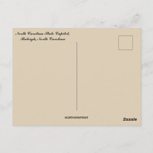 ノースカロライナ州キャピトル ポストカード (裏面)