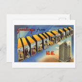 ノースカロライナ州グリーンズボロからのヴィンテージの挨拶 ポストカード (正面/裏面)