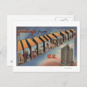 ノースカロライナ州グリーンズボロ – ラージレターシーン ポストカード (正面/裏面)