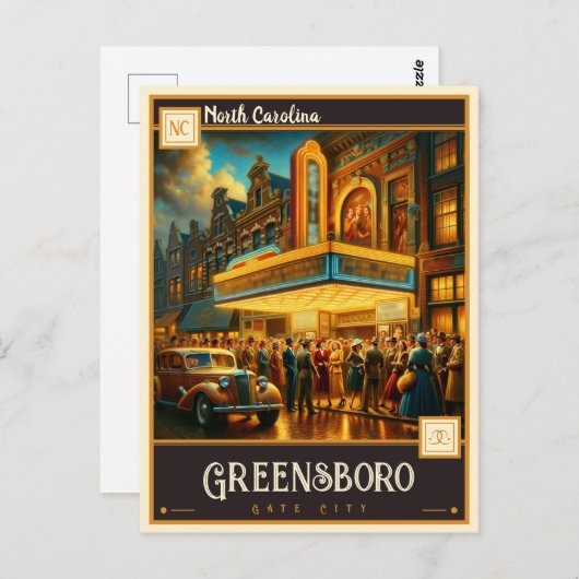 ノースカロライナ州グリーンズボロ |ヴィンテージ ポストカード (正面/裏面)