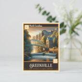 ノースカロライナ州グリーンビル |ヴィンテージ ポストカード (スタンド正面)