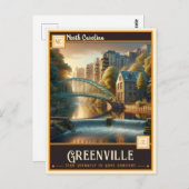 ノースカロライナ州グリーンビル |ヴィンテージ ポストカード (正面/裏面)