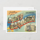 ノースカロライナ州ゴールズボロからの挨拶 ポストカード (正面/裏面)