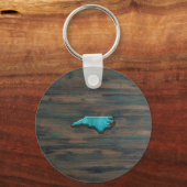 ノースカロライナ州シェイプティール(緑がかった色) キーホルダー (正面)