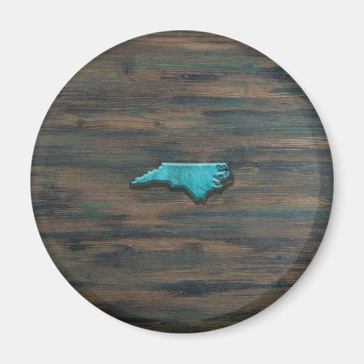 ノースカロライナ州シェイプティール（緑がかった色） マグネット (正面)