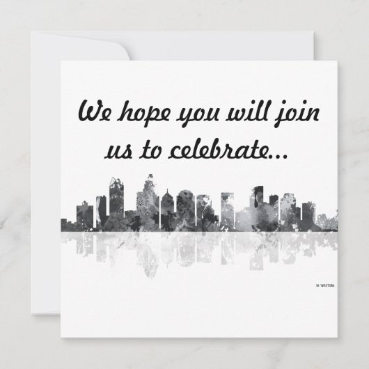 ノースカロライナ州シャルロット-招待状 招待状 (正面)