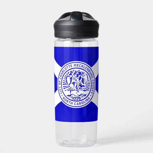 ノースカロライナ州シャーロット国旗 ウォーターボトル (正面)